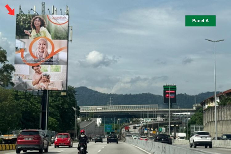 2 Sided Vertical Unipole Billboard at LDP Highway, Sri Damansara, Kuala Lumpur (near LDP Caltex)