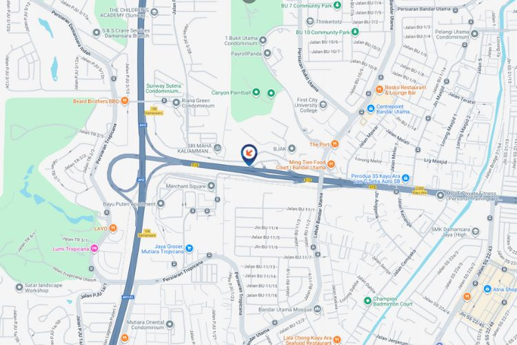 Map -  Vertical Digital Screen Billboard at NKVE KM0.9, Damansara Toll Plaza, Petaling Jaya, Selangor