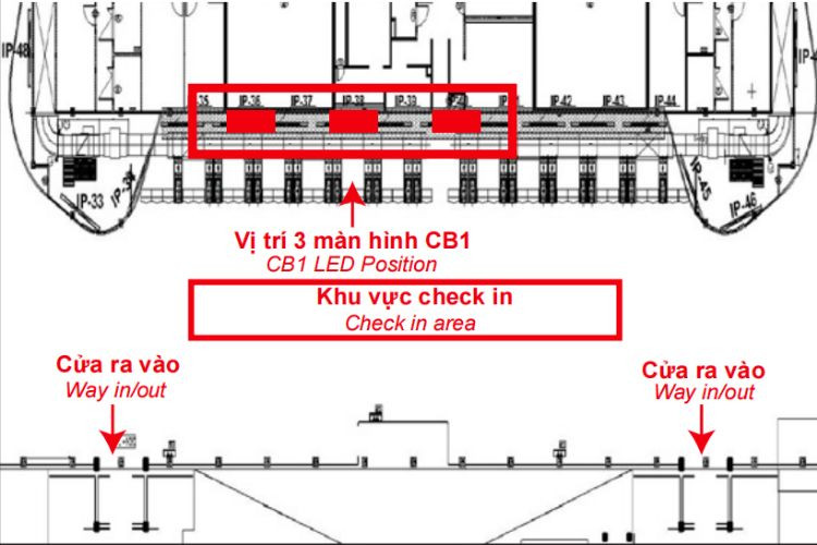 Map - Horizontal Airport LED Screen Billboard at Cat Bi International Airport, Hai Phong City (Outside Arrival Hall C)
