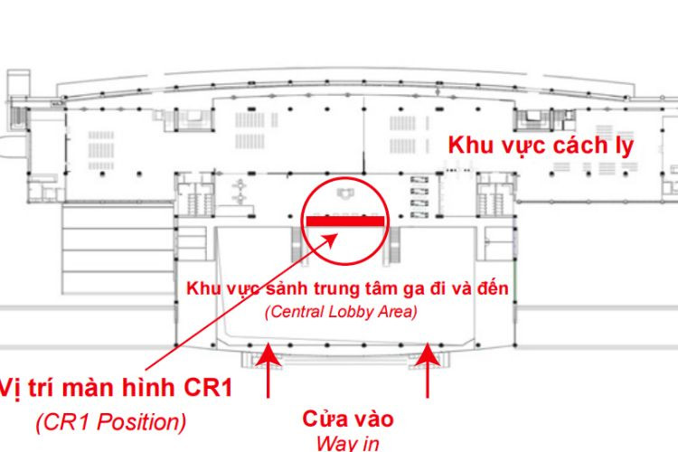 Map - Horizontal Airport LED Screen Billboard at Cam Ranh International Airport, Khanh Hoa (inside international arrival)