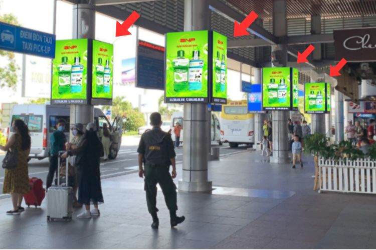 48 Panel Vertical LED Column Cladding Billboard at Cam Ranh International Airport, Khanh Hoa (outside the department)
