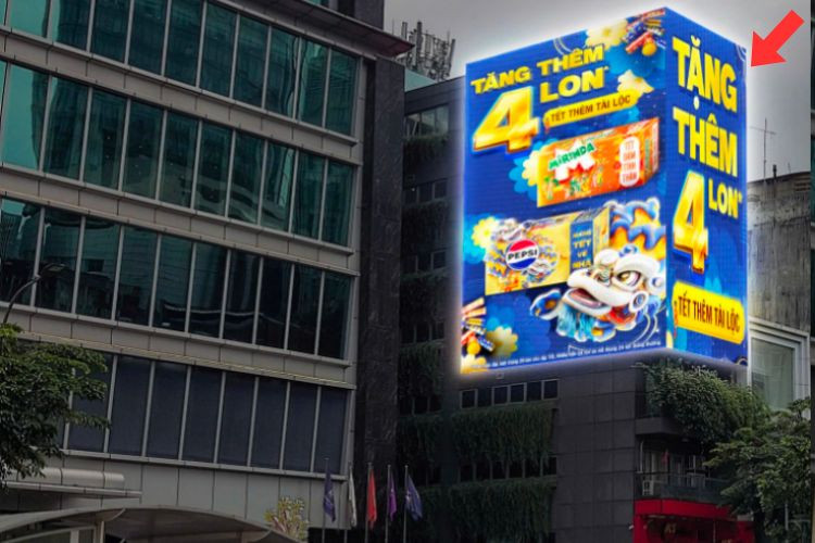 Horizontal Digital Screen Billboard at 20 Nguyen Hue, District 1, Ho Chi Minh City