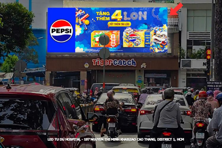 1 Sided Horizontal Digital Screen Billboard at 197 Nguyen Thi Minh Khai, District 1, Ho Chi Minh City