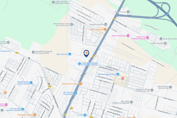 Map - Horizontal Digital Screen Billboard at Jalan Nibong Tebal, Nibong Tebal, Penang