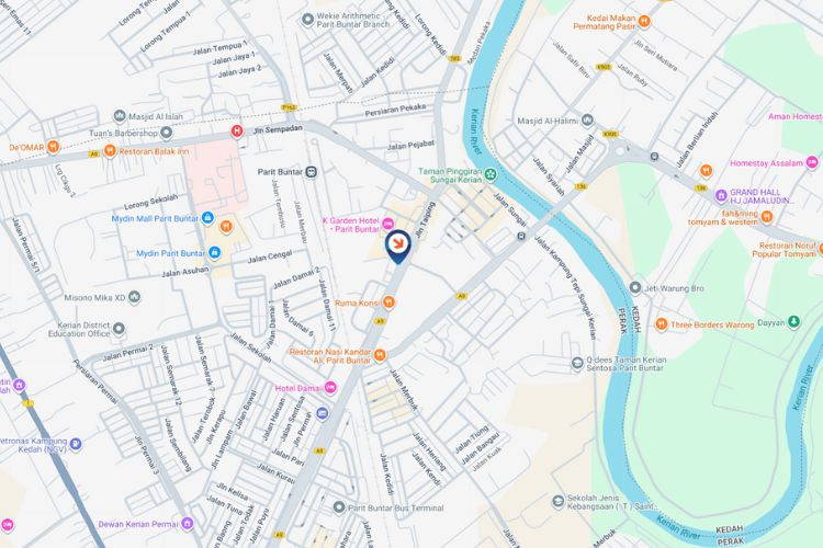 Map - Horizontal Digital Screen Billboard at Jalan Taiping, Parit Buntar, Perak (beside Petron Parit Buntar)