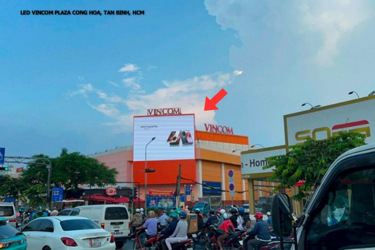 1 Sided Vertical Digital Screen Billboard at Vincom Plaza Cong Hoa, Tan Binh District, Ho Chi Minh City