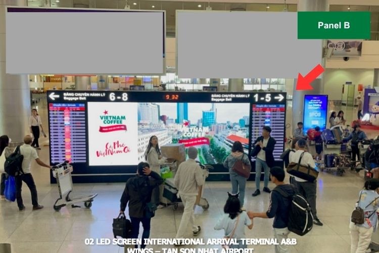 Horizontal Digital Screen Billboard at Tan Son Nhat International Airport, Ho Chi Minh City (International Arrivals)