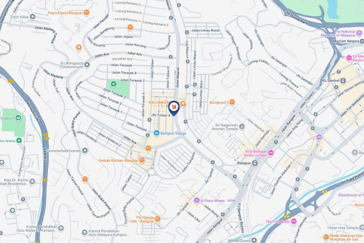Map - Vertical Digital Screen Billboard at Jalan Maarof, Bangsar, Kuala Lumpur (to Bangsar Village)