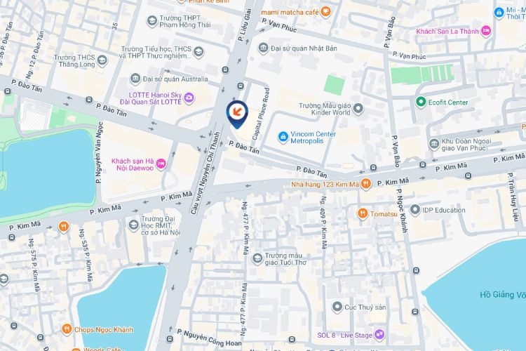 Map -  LED Screen Billboard at 29 Lieu Giai, Ba Dinh District, Ha Noi City (Capital Place Building)