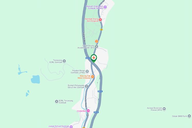 Map - Vertical Minipole Billboard at KARAK Highway KM25.4, Batu Caves, Selangor