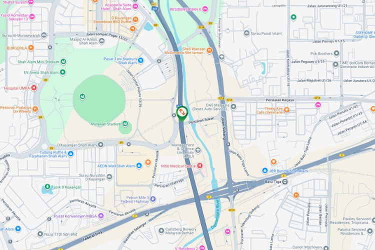 Map - Horizontal Spectacular Billboard at ELITE Highway KM1.7, Shah Alam, Selangor (near NKVE Interchange)