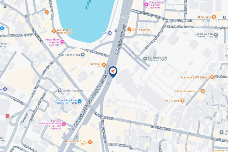 Map - Vertical Unipole Billboard at 43 Nguyen Chi Thanh, Thanh Xuan District, Ha Noi City (VTV)