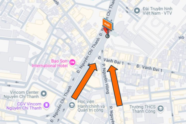 Map - Vertical Unipole Billboard at 43 Nguyen Chi Thanh, Thanh Xuan District, Ha Noi City (VTV)