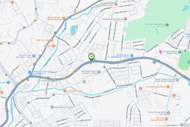 Map - Overhead Bridge Billboard at Jalan Kuala Pilah, Seremban, Negeri Sembilan (Near SK Ampangan)
