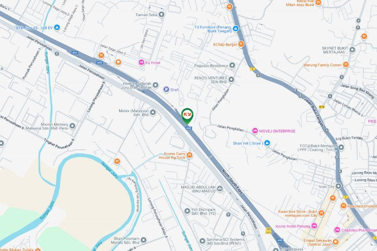 Map - Horizontal Unipole Billboard at NSE Highway KM142.8, Perai, Penang