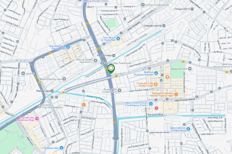 Map - Vertical Unipole Billboard at MRR2 Ampang & Jalan Pandan Indah, Ampang Jaya, Selangor