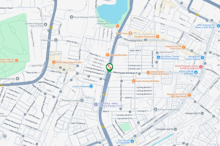 Map - Vertical Unipole Billboard at MRR2 KM28.1, Ampang Jaya, Selangor (near Lotus's Ampang)