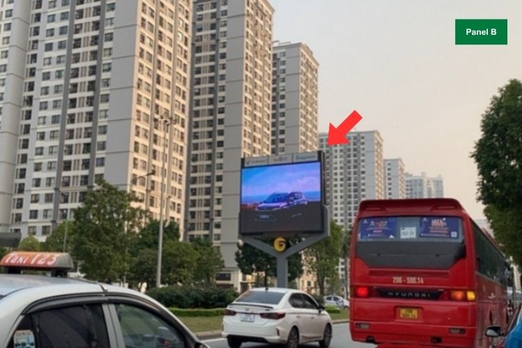 LED Unipole Billboard at Vinhomes Time City, Hoang Mai District, Ha Noi City (Entrance of Times City and Park Hill)