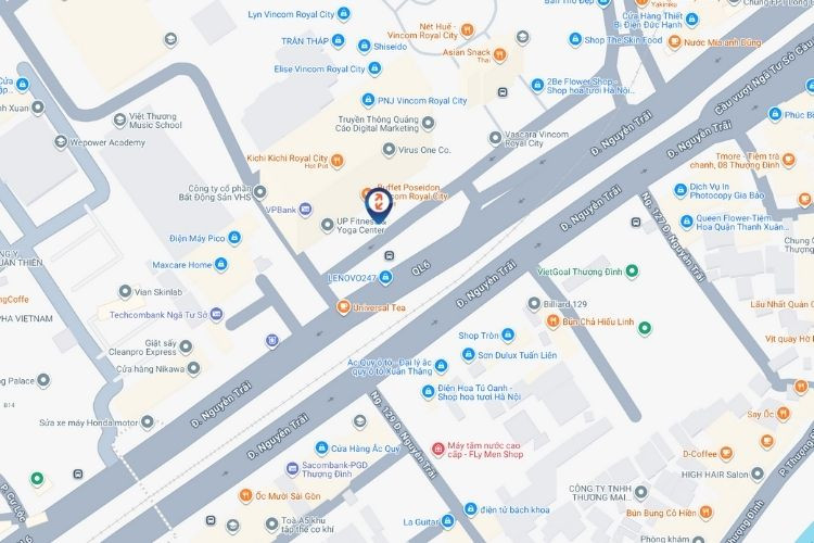 Map - Vertical LED screens Billboard at 72 Nguyen Trai, Thanh Xuan, Ha Noi City (Vincom Mega Mall Royal City)