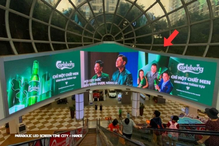 1 Sided Parabolic LED Billboard at Vincom Mega Mall Times City, Ha Noi City