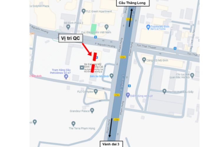 Map - Bus Station LED Billboard at My Dinh Bus Station, Nam Tu Liem District, Ha Noi City