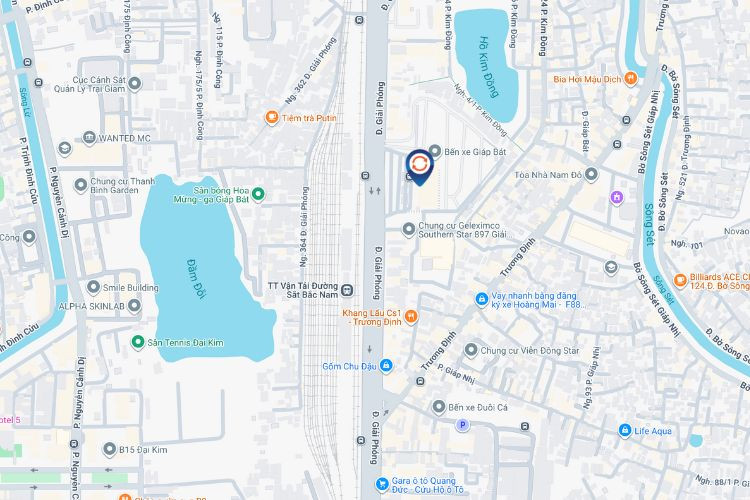 Map - Horizontal Bus Station LED Billboard at Giap Bat Bus Station, Hoang Mai District, Ha Noi City