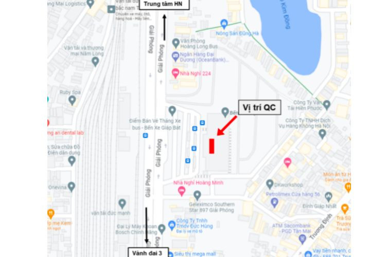 Map - Horizontal Bus Station LED Billboard at Giap Bat Bus Station, Hoang Mai District, Ha Noi City