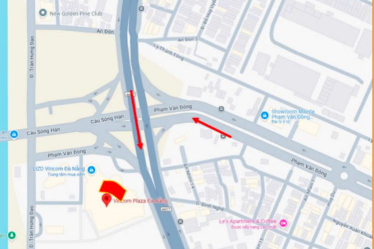 Map - Horizontal Curved LED screen Billboard at 910A Ngo Quyen, Son Tra District, Da Nang City (Song Han Bridge Roundabout)