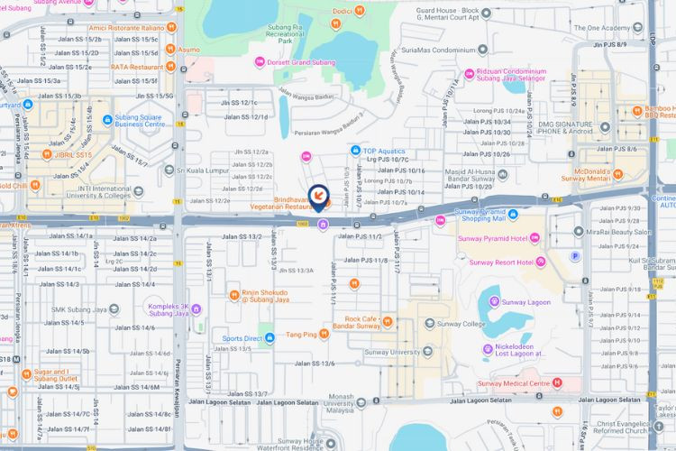 Map - Vertical Digital Screen Billboard at NPE Highway, Petaling Jaya, Selangor (near Sunway Pyramid)