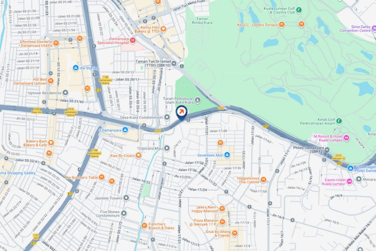 Map - Vertical Digital Screen Billboard at SPRINT Highway, Petaling Jaya, Selangor (near Seksyen 17 PJ)