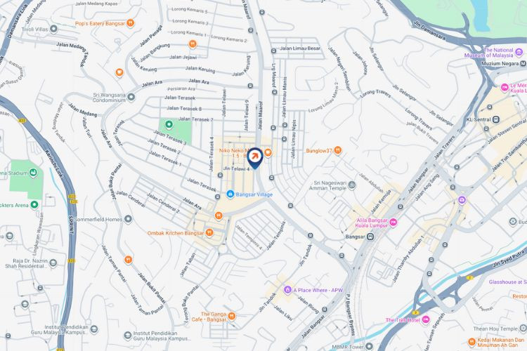 Map - Vertical Digital Screen Billboard at Jalan Maarof, Bangsar, Kuala Lumpur (from BSC)