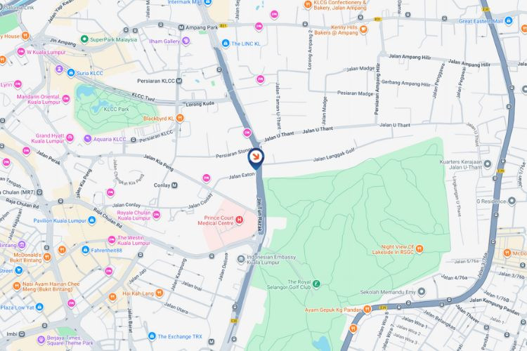 Map - Vertical Digital Screen Billboard at Jalan Tun Razak, Kuala Lumpur (near Prince Court Hospital)