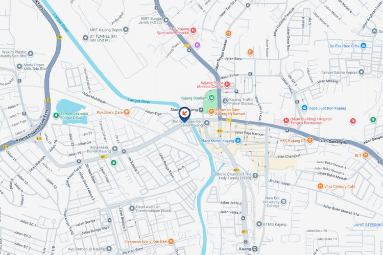 Map - Vertical Digital Screen Billboard at Jalan Sungai Chua, Kajang, Selangor (near Stadium Kajang & Kajang MRT Station)