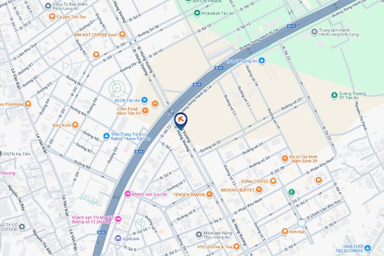 Map - Horizontal LED Unipole Billboard at QL1A - Hung Vuong, Tan An Ward, Tay Ninh