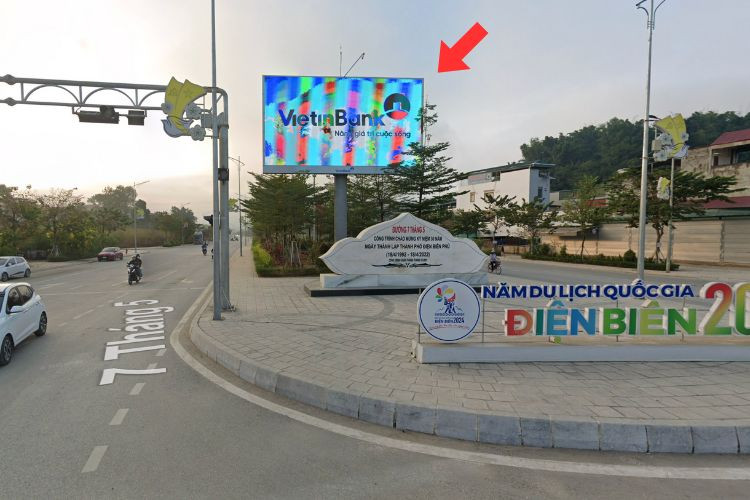 Horizontal LED Unipole Billboard at City Square, Dien Bien Phu Ward, Dien Bien