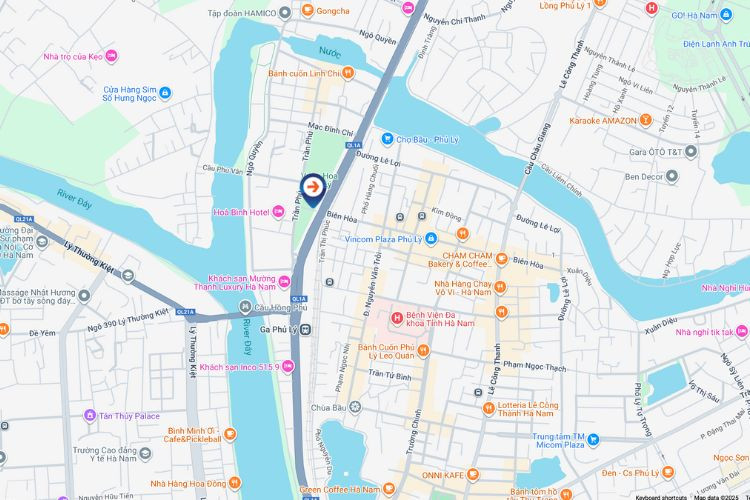 Map - Horizontal LED Unipole Billboard at Phu Ly Flower Garden, Phu Ly Ward, Ninh Binh