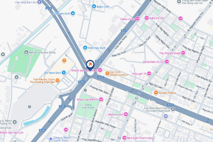 Map - Horizontal LED Unipole Billboard at Big C Roundabout, Nam Dinh Ward, Ninh Binh