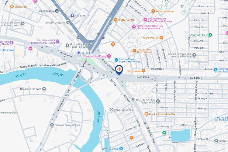 Map - Curved Digital Screen Billboard at Hung Vuong, Hong Bang Ward, Hai Phong City (Vincom Imperia Roundabout)