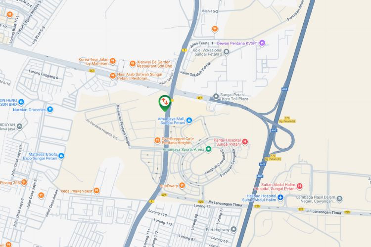 Map - Vertical Minipole Billboard at Jalan Badlishah, Sungai Petani, Kedah (opposite Amanjaya Mall)