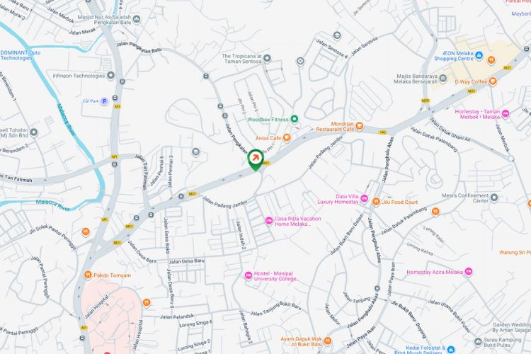 Map - Vertical Minipole Billboard at Jalan Tun Abdul Razak, Taman Indah, Melaka