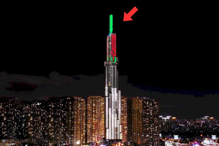 LED facade Billboard at Landmark 81, Thanh My Tay Ward, Ho Chi Minh City