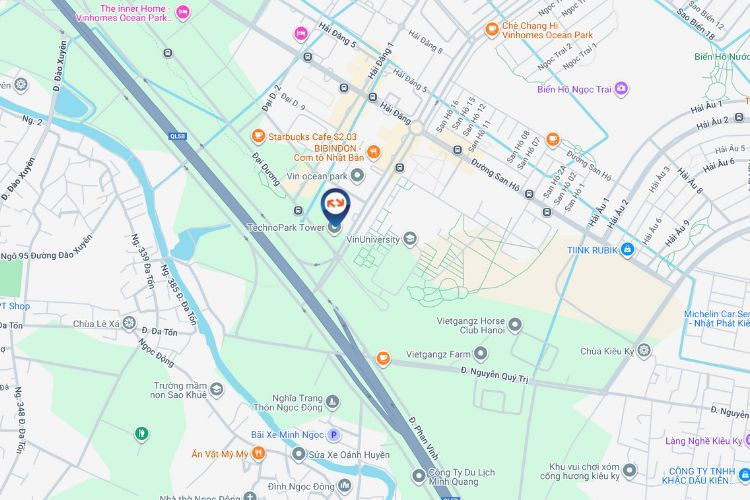 Map - LED facade Billboard at Technopark Tower, Gia Lam, Ha Noi City (Vinhomes Ocean Park)