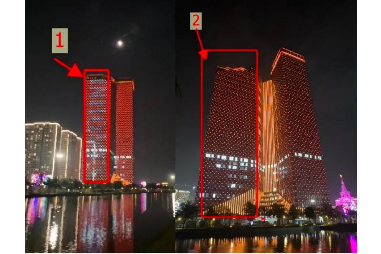 LED facade Billboard at Technopark Tower, Gia Lam, Ha Noi City (Vinhomes Ocean Park)