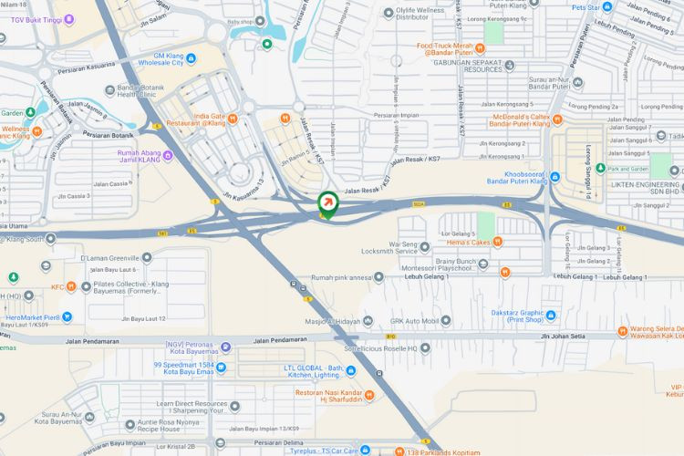 Map - Vertical Minipole Billboard at KESAS KM19.25, Bandar Botanic, Selangor