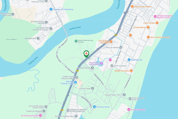 Map - Vertical Minipole Billboard at Jalan Tanjung Lumpur / Yayasan Pahang, Kuantan, Pahang (to Jambatan Tanjung Lumpur)