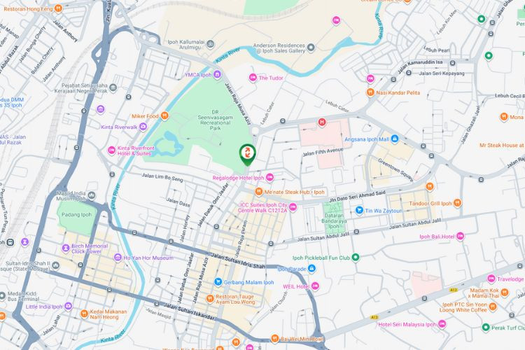 Map - Gantry Billboard at Jalan Raja Musa Aziz, Ipoh, Perak (near D R Seenivasagam Recreational Park)