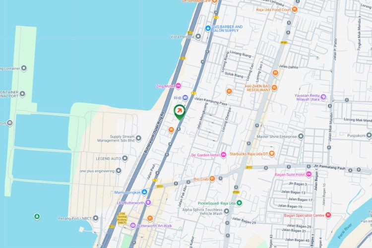 Map - Minipole Billboard at Jalan Kampung Gajah, Butterworth, Penang (at commercial areas)