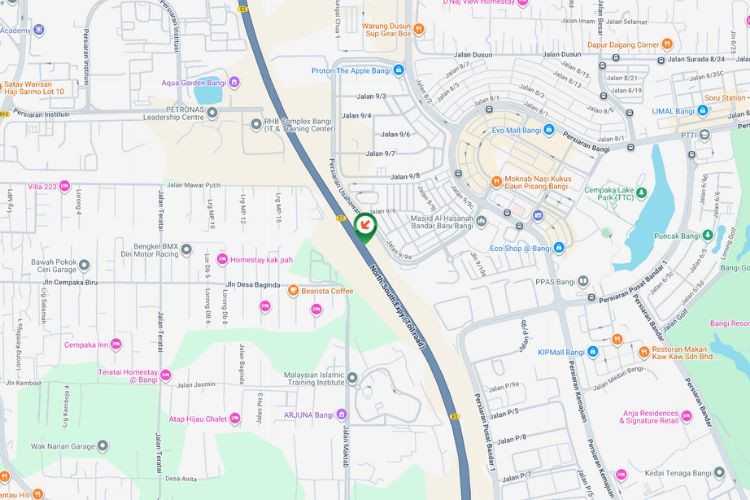 Map - Vertical Minipole Billboard at NSE KM299.6, Bandar Baru Bangi, Selangor (NB)