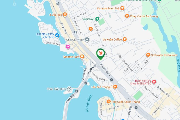 Map - Wall-mounted Pano Billboard at 8 Nghi Tam Street, Tay Ho, Ha Noi City (An Duong Overpass - Nghi Tam Intersection)