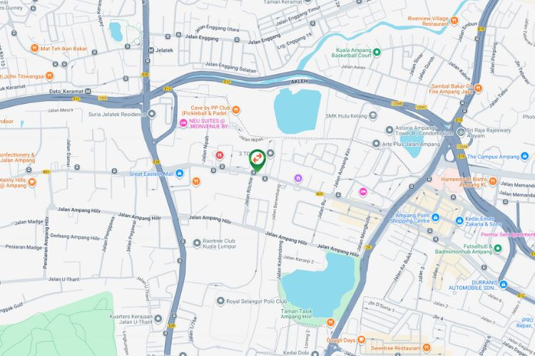 Map - Vertical Minipole Billboard at Jalan Ampang / Lorong Palas, Kuala Lumpur